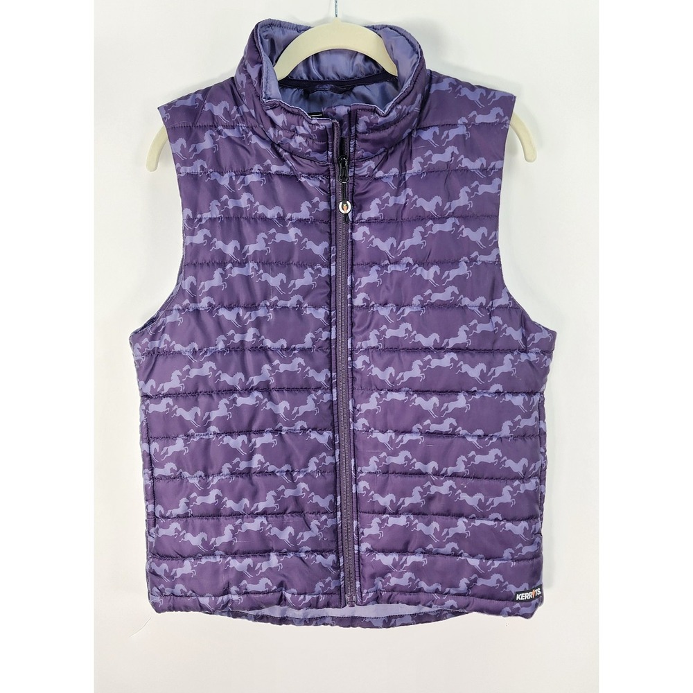 Kerrits Horse Crazy Quilted Vest Women's S Purple Diamond Horse Equestrian